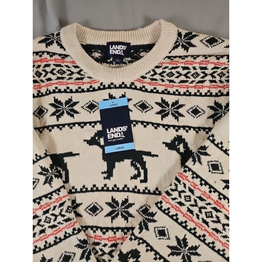 lands‎ end fair isle sweater large